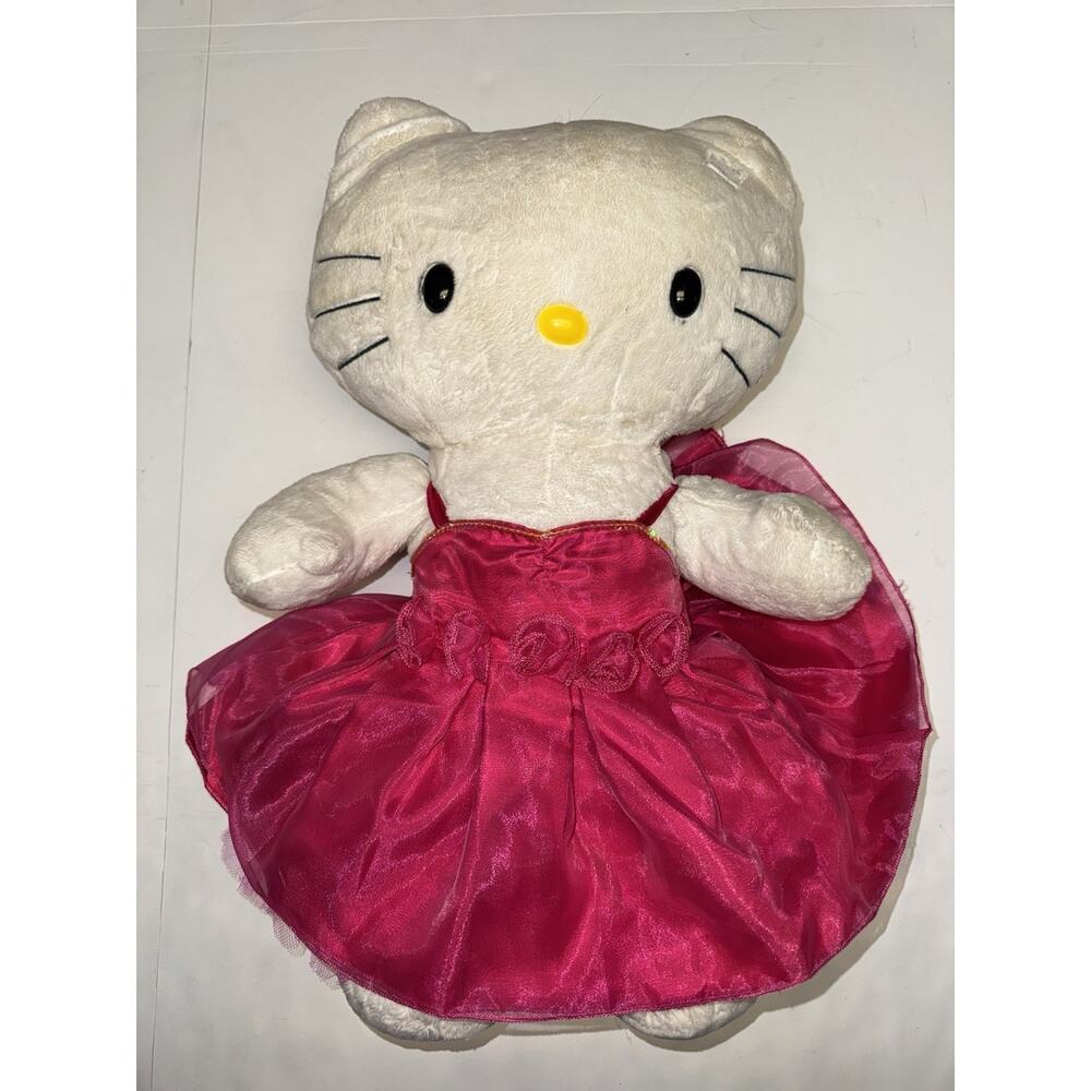 Hello Kitty Build A Bear Plush 18” Pink Dress Sanrio 2010 Retired BAB‎